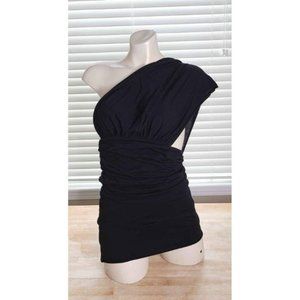 Free People Black One Shoulder Mini Dress Size Large